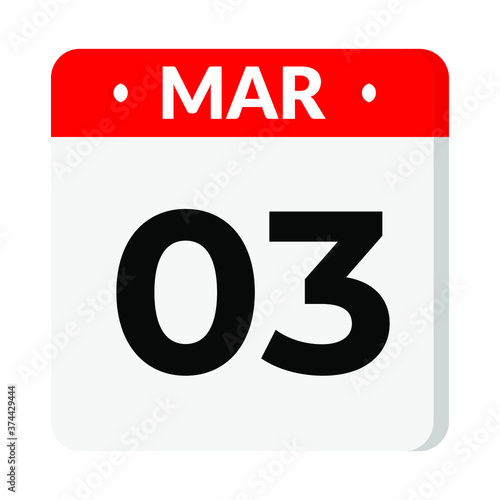 03 March calendar icon