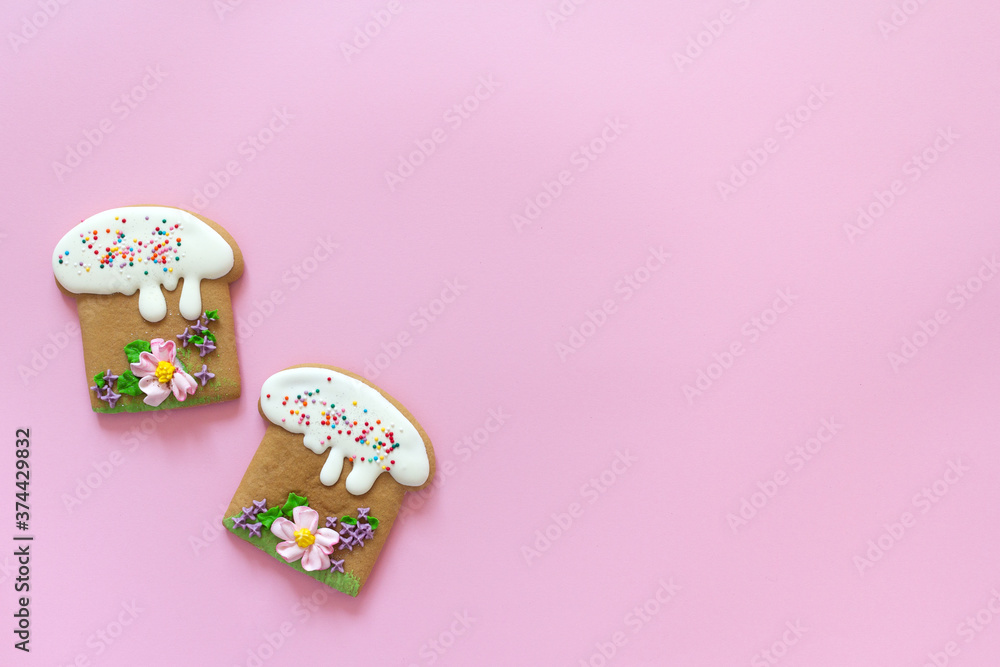 Easter poster and banner template with Easter cakes on pink background.Greetings and presents for Easter Day in flat lay styling.Promotion and shopping template for Easter Easter poster and banner template with Easter cakes on pink background.Greetings and presents for Easter Day in flat lay styling.Promotion and shopping template for Easter