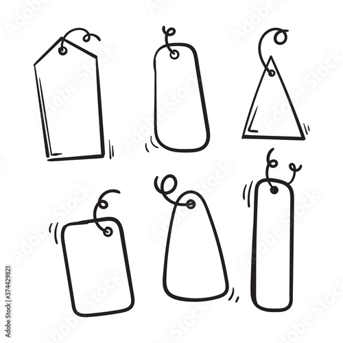 hand drawn price tag label illustration icon vector doodle