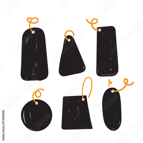 hand drawn price tag label illustration icon vector doodle