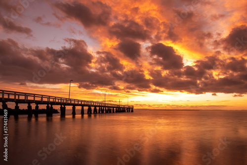 Fototapeta Naklejka Na Ścianę i Meble -  Wellington Point Jetty at sunrise. Australia, QLD