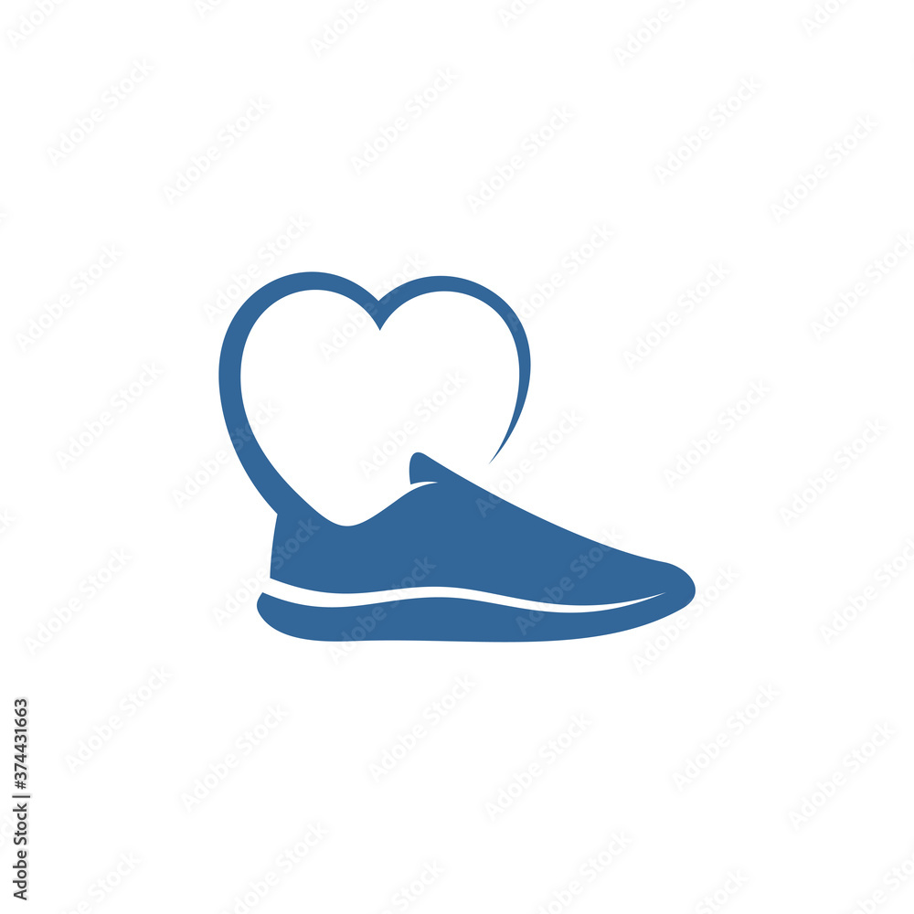 Love Shoes logo design concept vector template, Icon symbol, Design creative Love Shoes logo design concept vector template, Icon symbol, Design creative