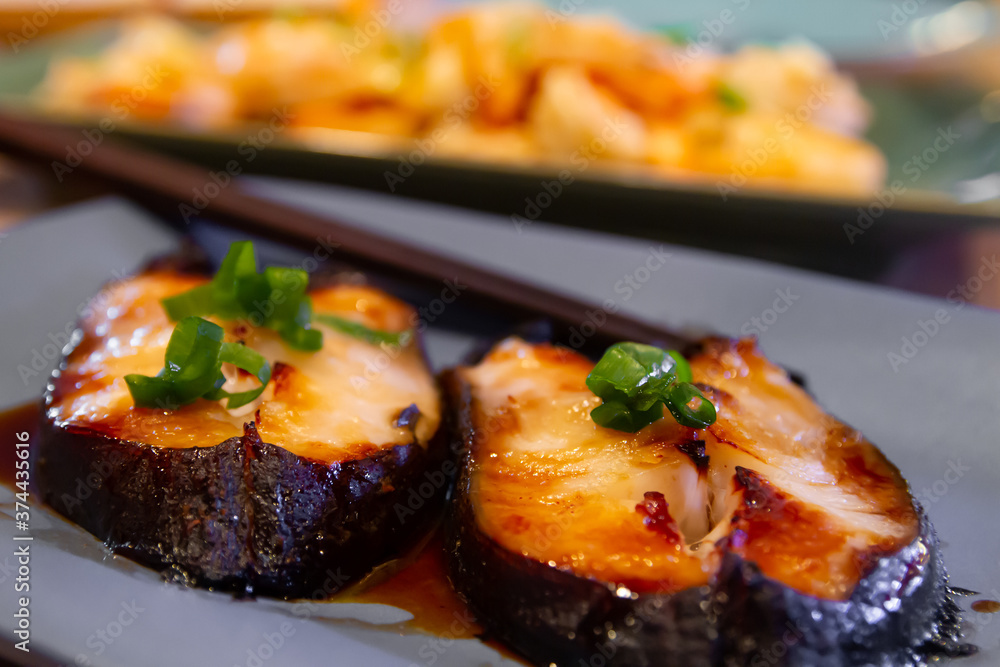 Oven Broiled Miso Butterfish Black Cod Steak Stock Photo Adobe Stock