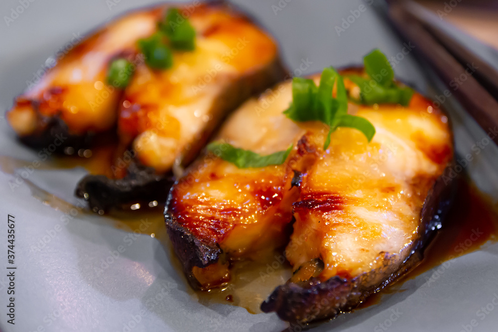 Oven Broiled Miso Butterfish Black Cod Steak Stock Photo Adobe Stock