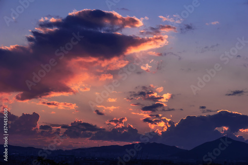 The wonderful landscape of sunset and clouds.