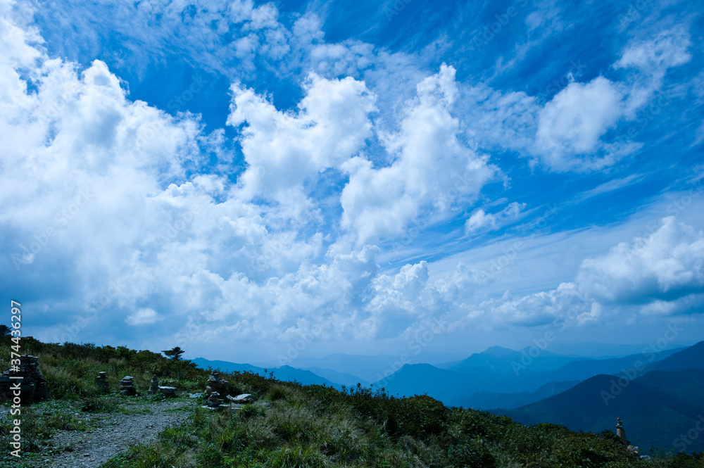The curious landscape of clouds at mountain. The curious landscape of clouds at mountain.