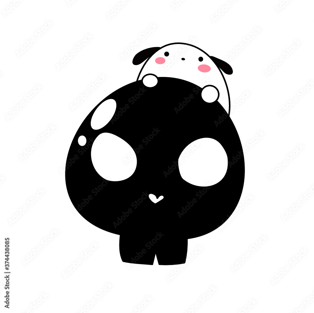 puppy with skull puppy with skull