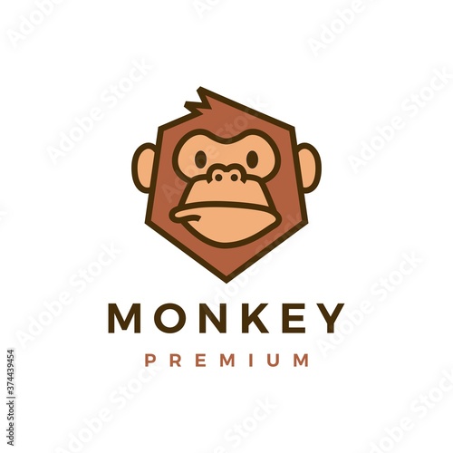 monkey chimp gorilla logo vector icon illustration