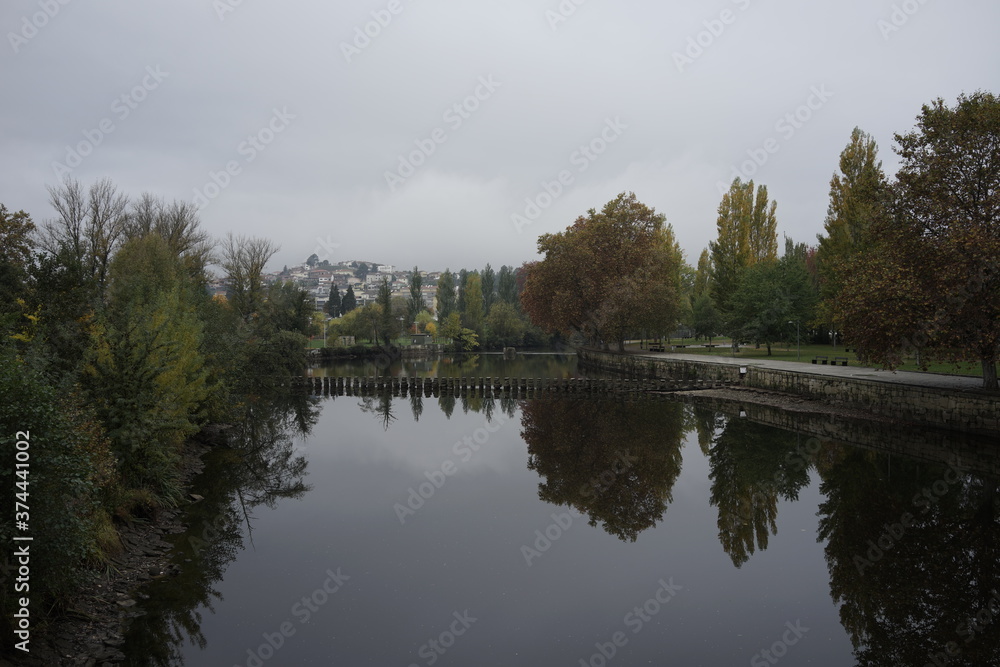 River in Chaves, historical  city of Portugal. Europe
