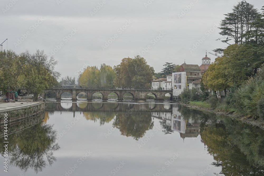 River in Chaves, historical city of Portugal. Europe River in Chaves, historical city of Portugal. Europe