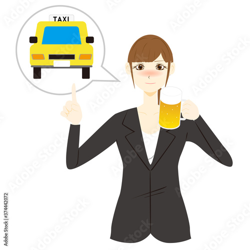 飲酒運転禁止　タクシー　会社員　女性