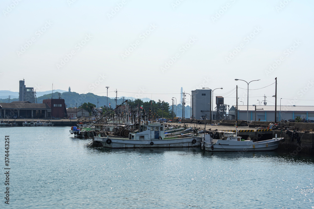 A view of a port town in southern Osaka on August 21, 2020