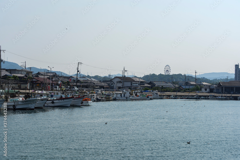 A view of a port town in southern Osaka on August 21, 2020