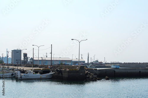 A view of a port town in southern Osaka on August 21, 2020