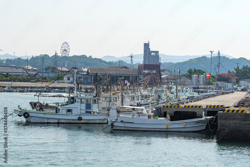 A view of a port town in southern Osaka