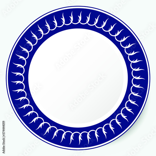Round frame, workpiece for your design. Ornamental elements and motifs. Decor for plate, textile and print design. Circle desinge element. Vector.