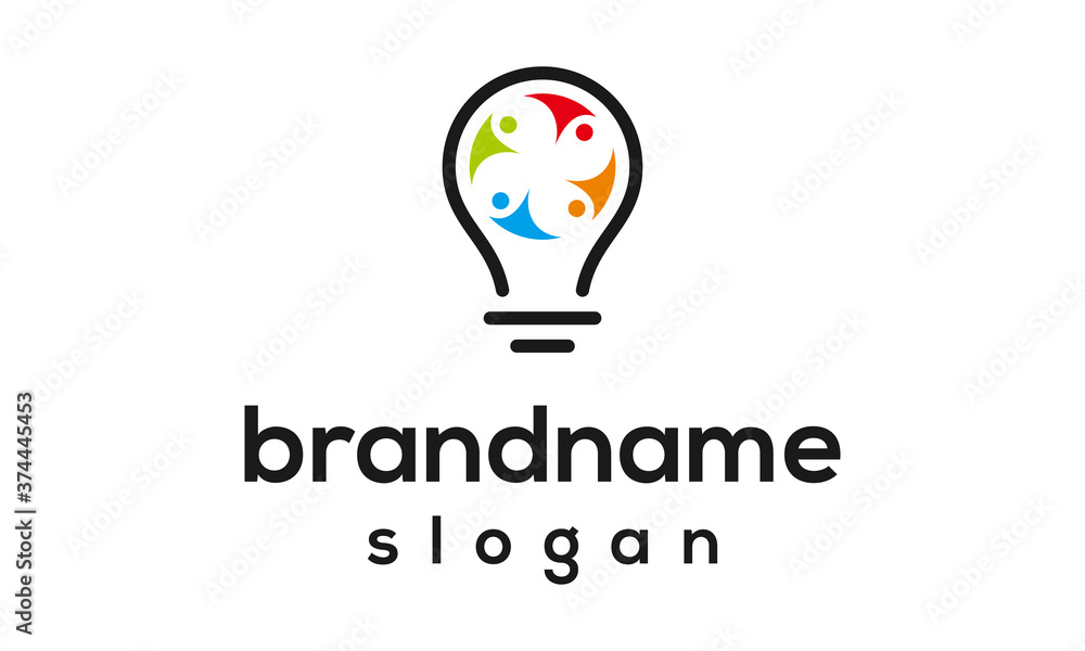 Bulb group logo design vector Bulb group logo design vector