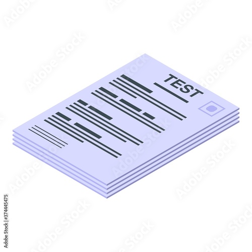 Driving school test icon. Isometric of driving school test vector icon for web design isolated on white background