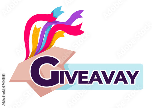 Giveaway giving presents for activities and likes in social media