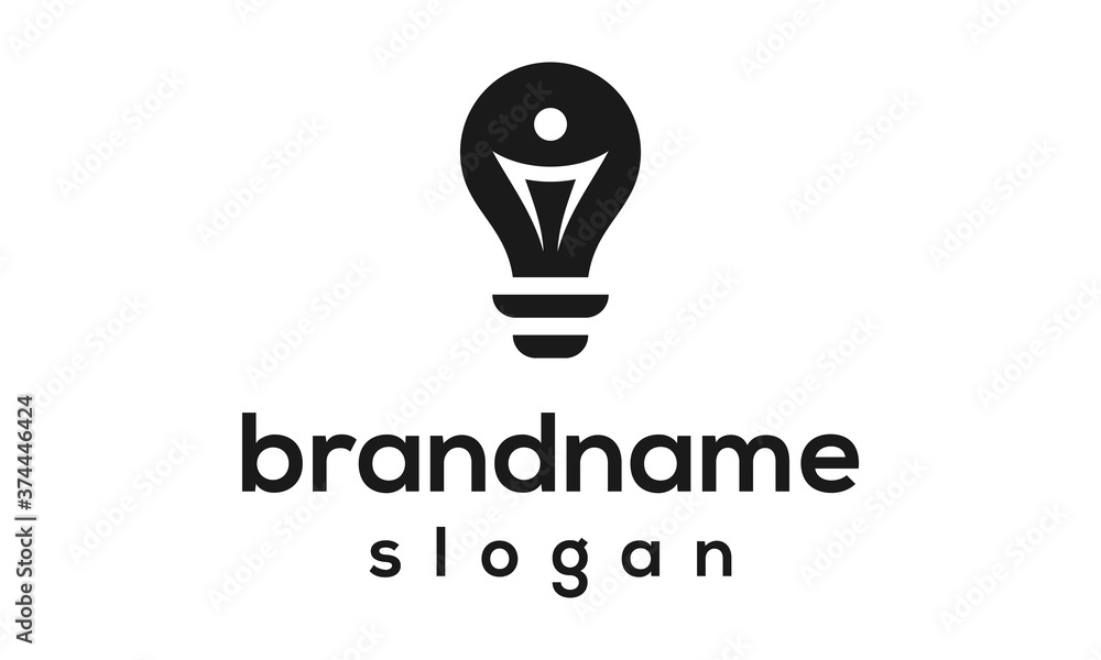Bulb people logo design vector Bulb people logo design vector