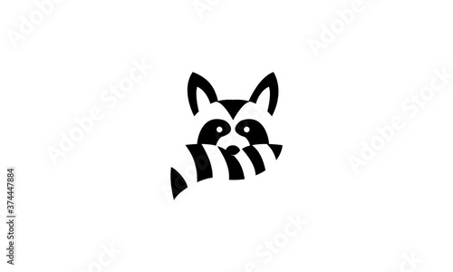 raccoon minimal modern logo vector icon illustration