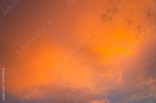 Twilight sky in sunset or sunrise, Background golden sky © Danai