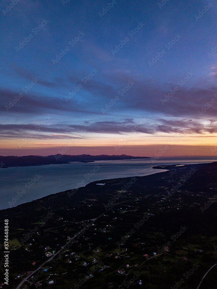 sunset over the city