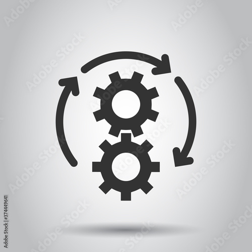 Agile icon in flat style. Flexible vector illustration on white isolated background. Arrow cycle business concept.