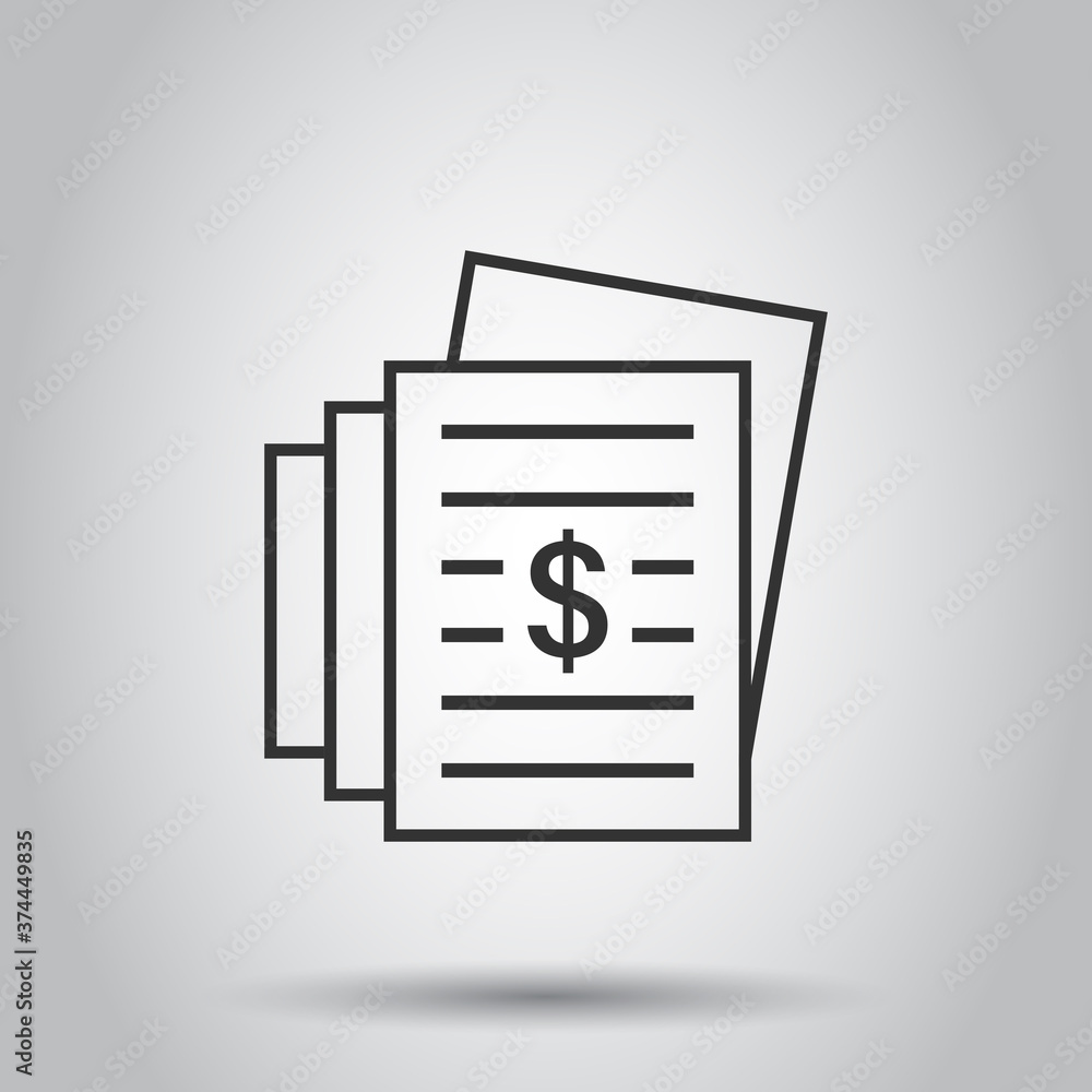Financial statement icon in flat style. Document vector illustration on white isolated background. Report business concept. Financial statement icon in flat style. Document vector illustration on white isolated background. Report business concept.