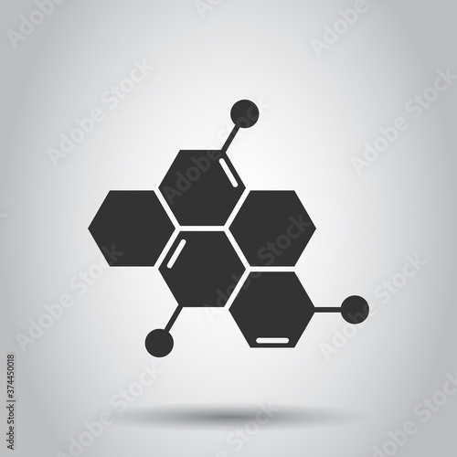 Science icon in flat style. Dna cell vector illustration on white isolated background. Molecule evolution business concept.