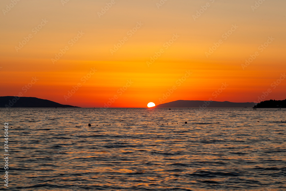 Sunset by the beach - Mediterranean sea