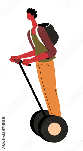 Gyroscooter modern mobile transport in city, eco friendly vehicles