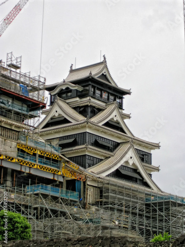 【熊本県】熊本市 復旧中の熊本城天守閣