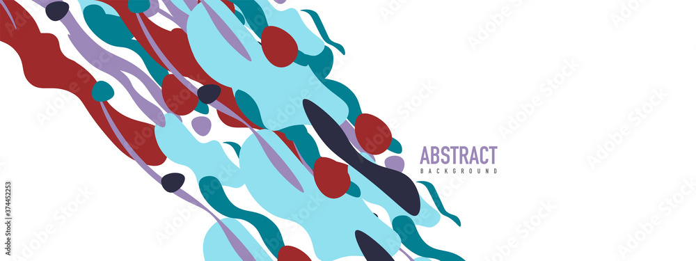 Naklejka premium Trendy liquid style shapes abstract design, dynamic vector background for placards, brochures, posters, web landing pages, covers or banners