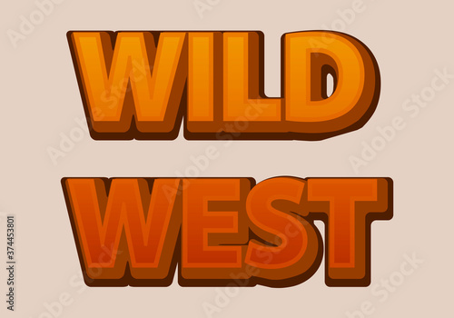 Texto del lejano oeste naranja en fondo rojo.
