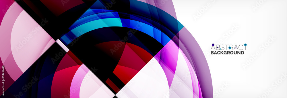 Obraz premium Round shapes, triangles and circles. Modern abstract background