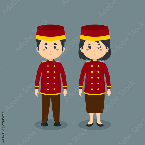 Stock Vector Bellboy and BellGirl Hotel