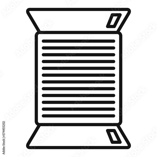 Thread coil icon. Outline thread coil vector icon for web design isolated on white background