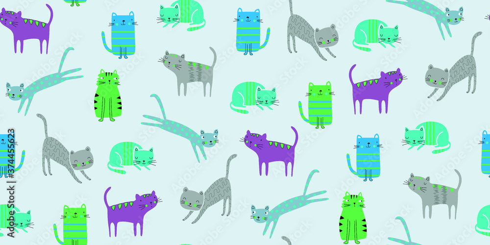 seamless pattern with Cat
