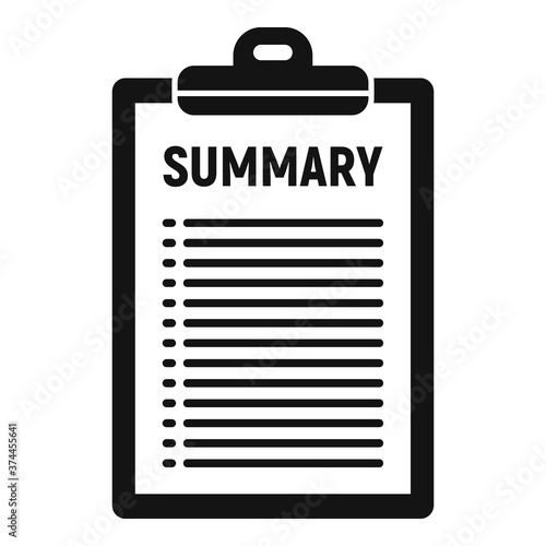 Company summary icon. Simple illustration of company summary vector icon for web design isolated on white background