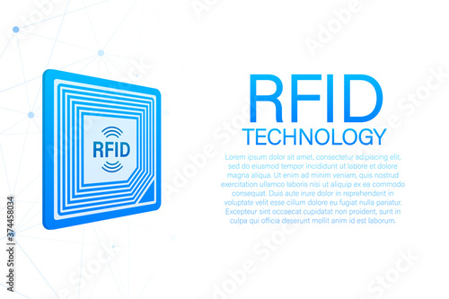 RFID Radio Frequency IDentification. Technology concept. Digital technology. Vector stock illustration.