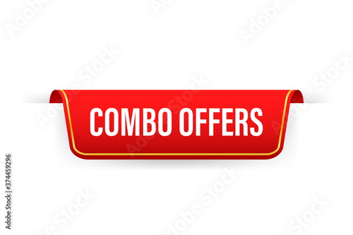 Combo offers banner design on white background. Vector stock illustration.