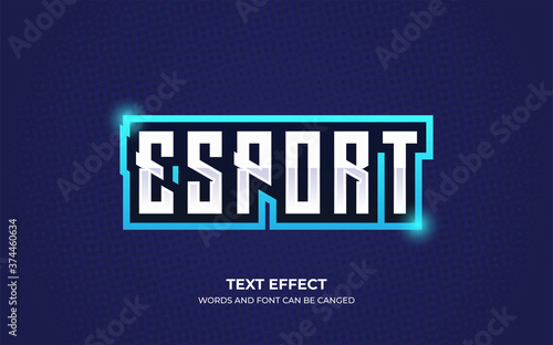 Esport team logo text effect blue ice

