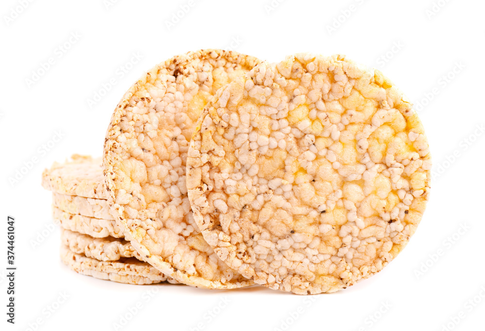 Crispbread with chia seeds and salt, isolated on white background. Corn crisps. Dietary food with low calories. Crispbread with chia seeds and salt, isolated on white background. Corn crisps. Dietary food with low calories.