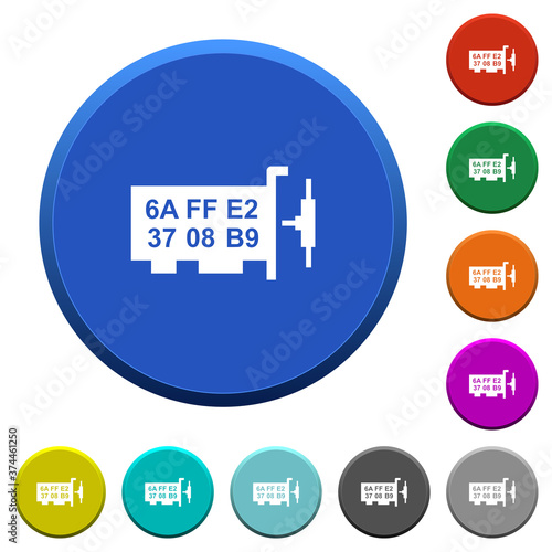 Network mac address beveled buttons