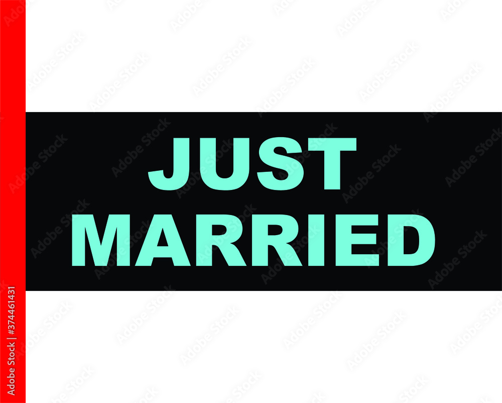 Fototapeta premium BLACK BACTOR BANEER JUST MARRIED