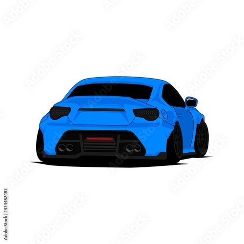 blue car illustration