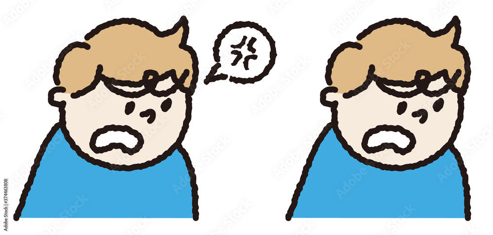 怒った人_吹き出しあり・なし