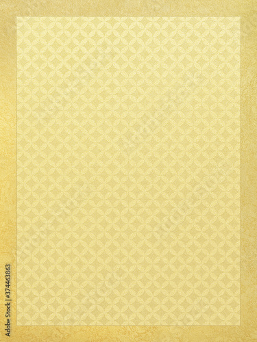 Canvas Print Golden background with Japanese traditional patterns