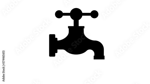 Water tap icon illustration on white background 